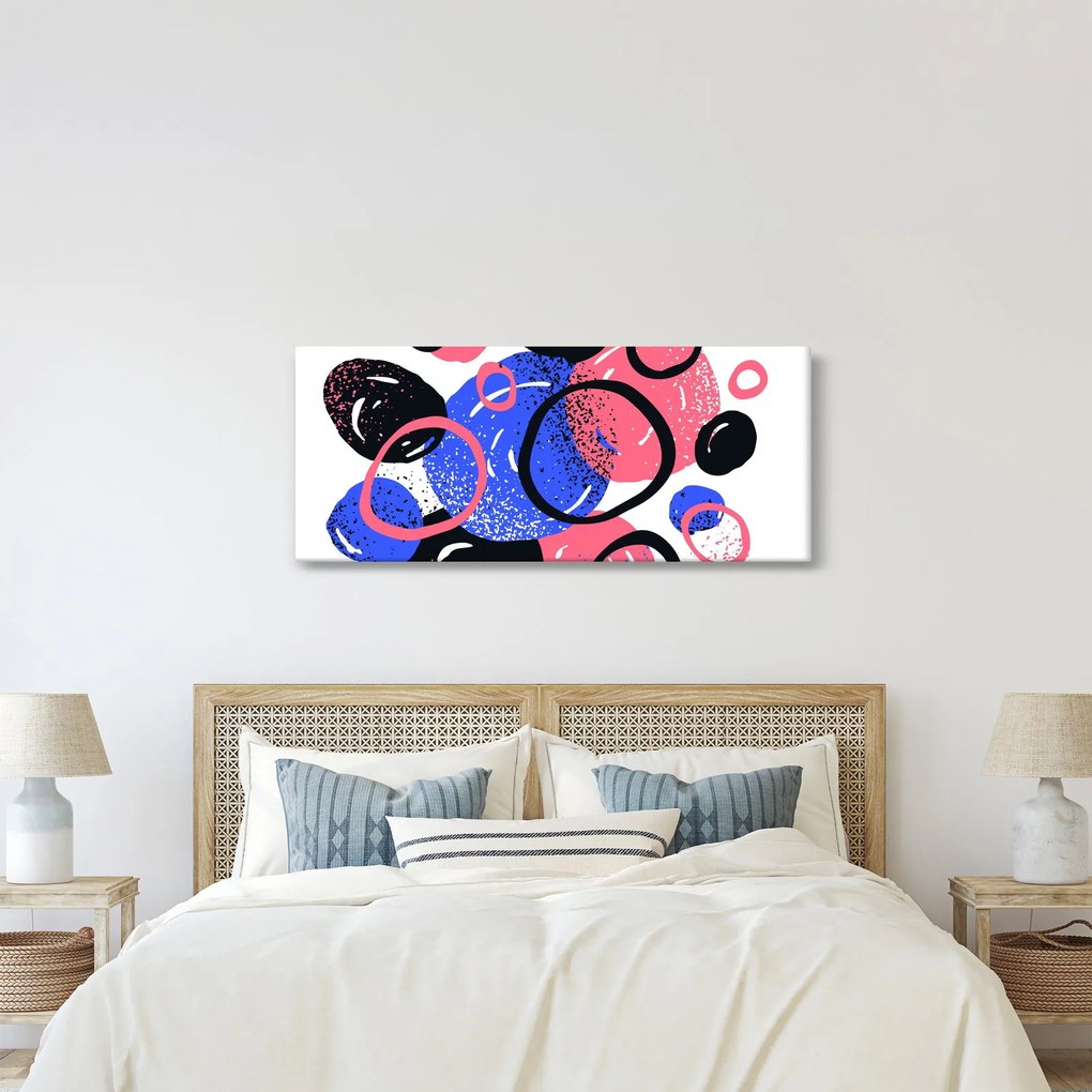 Obraz - Motív s kruhmi v živých farbách (120x50 cm)