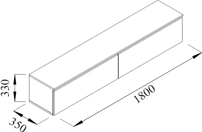 Závesná TV skrinka Asko Living, 180 cm, dub artisan/antracit