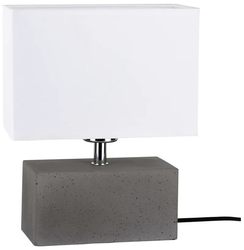 Spot-Light Stolová lampa STRONG DOUBLE, 1xMax.25W, biele textilné tienidlo, betón