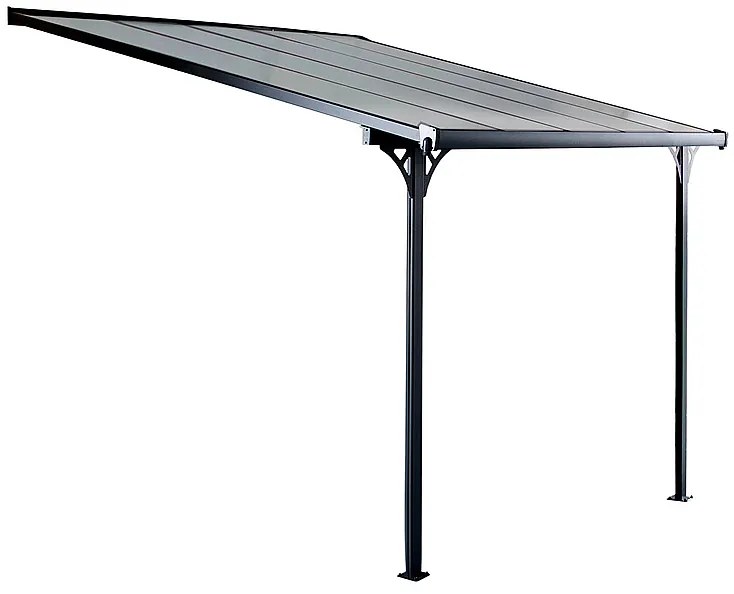 Pergola 436 x 305 cm (čierna šedý polykarbonát)
