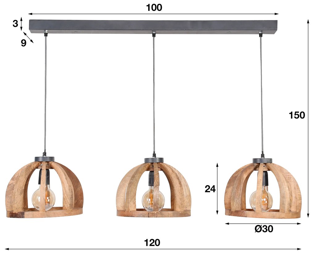 Luster 83-65 Wooden curved mango frame