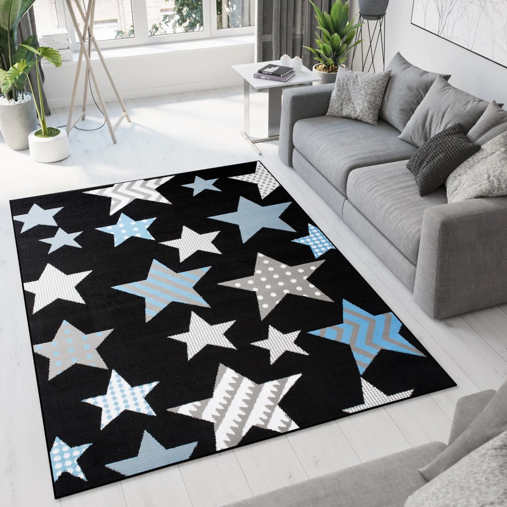 Koberec C516D BLACK/BLUE BALI Veľkosť: 250x350cm