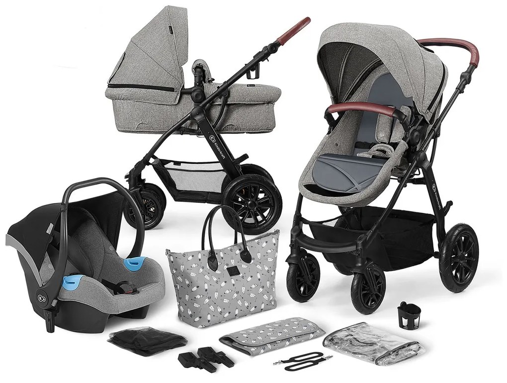 Kombinovaný kočík Kinderkraft 3v1 XMOOV - Grey