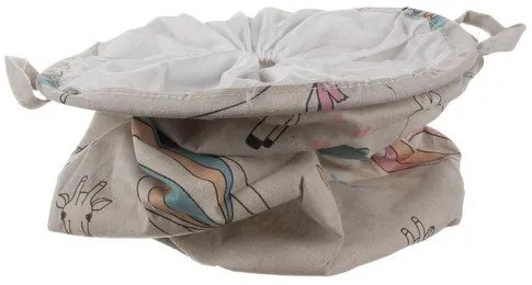 Kruzzel 22013 Kôš na hračky šedá s potlačou