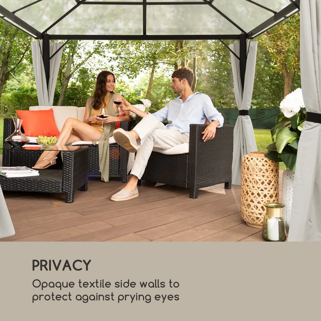 Blumfeldt Pantheon Solid Sky, bočné steny pergoly, 4 steny, 3 x 4 m, 140 g/m²