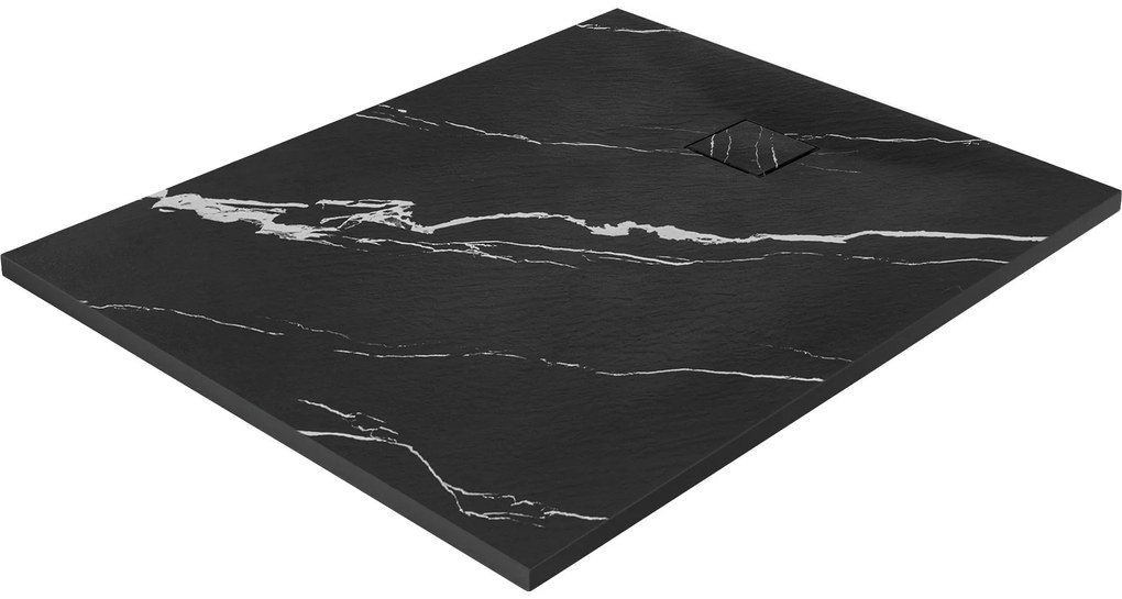Rea Magnum Carrara, SMC sprchová vanička 90x120, čierna-kamenný vzor, REA-K7009