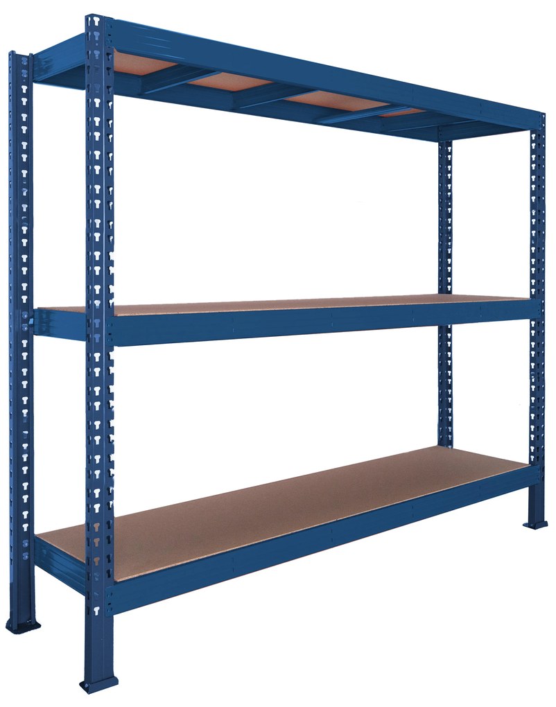 Trestles Nekonečný priemyselný regál 1800x2200x800, 3 police Farba: oranžová a modrá