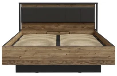 Dvojlôžková posteľ s úložným priestorom OREN 160x200 cm hnedá/čierna