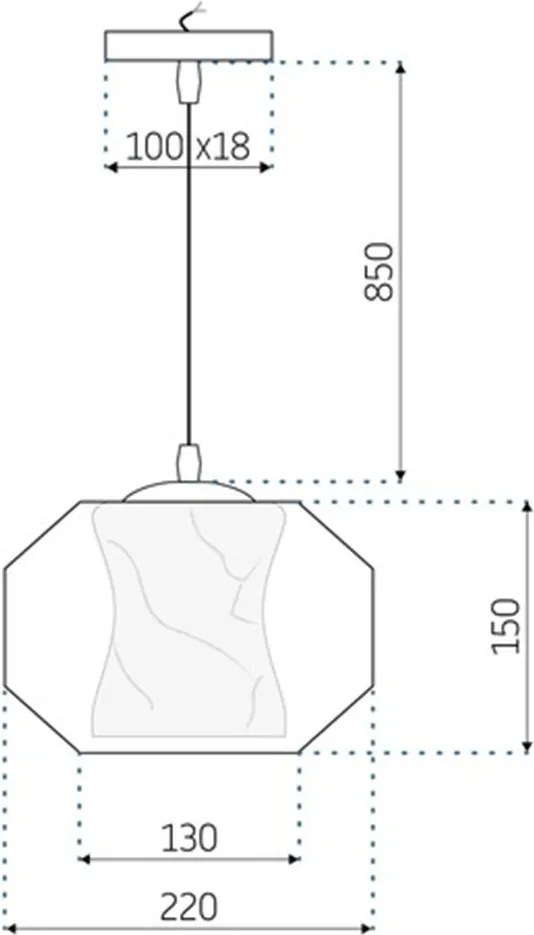 Toolight - závesné svietidlo MARBLE E27 60W APP908-1CP, imitácia mramoru, OSW-06674