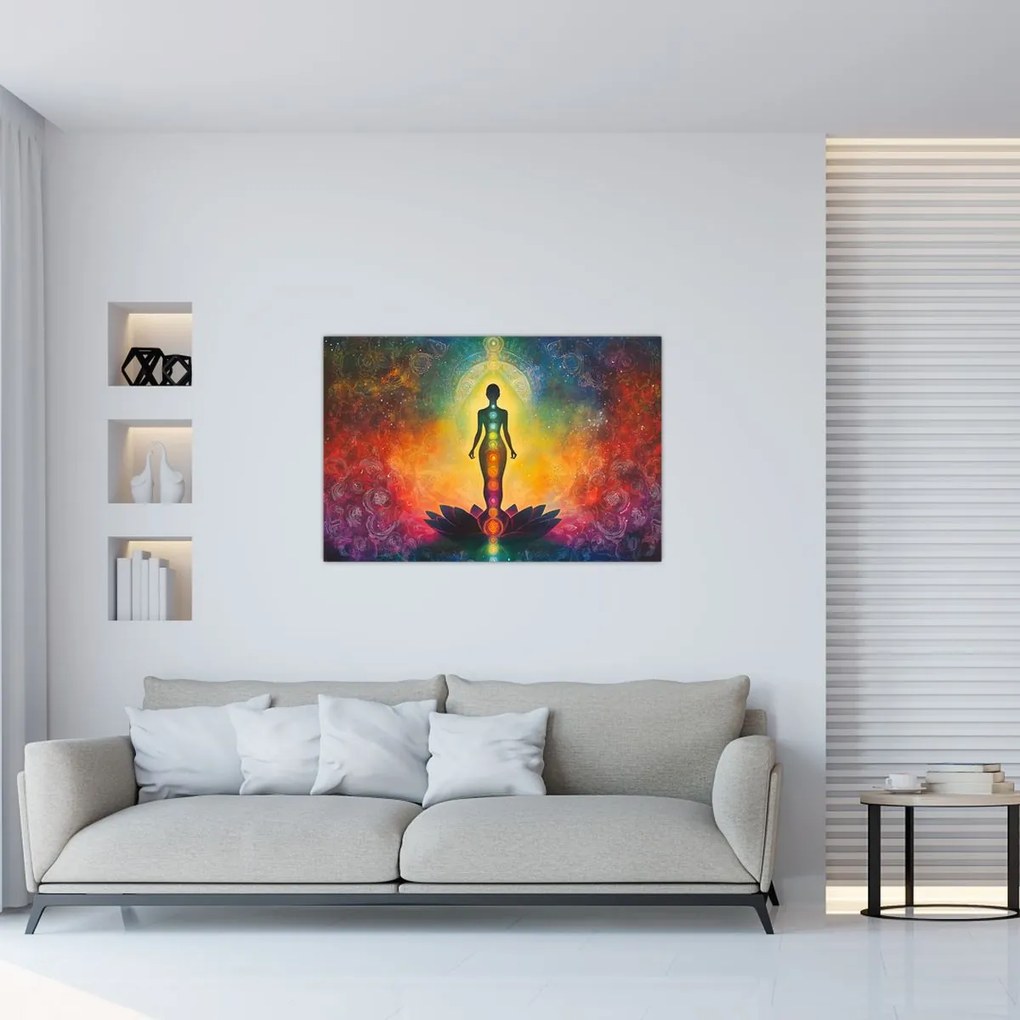 Obraz - Žena a čakry (90x60 cm)