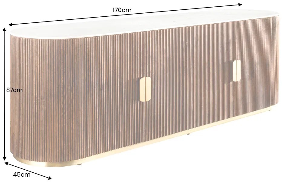 Dizajnová komoda Daichi 170 cm mango / mramor