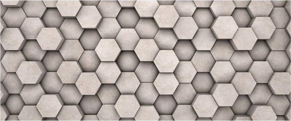 Obraz - Hexagóny v betónovom dizajne (120x50 cm)