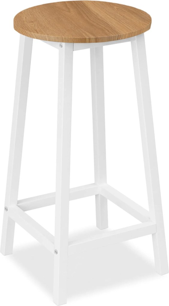 Barová židle Flint bílá/dub přírodní