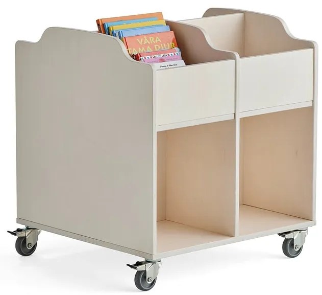 Vozík na knihy KARIN, biela