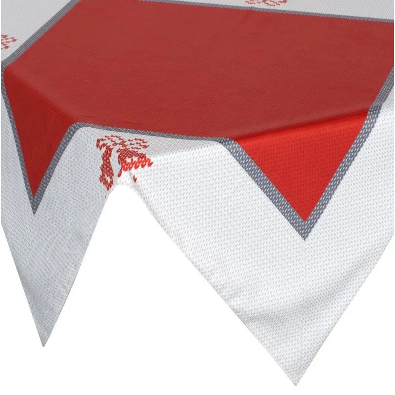 Vianočný červeno-biely obrus s potlačou Šírka: 85 cm | Dĺžka: 85 cm