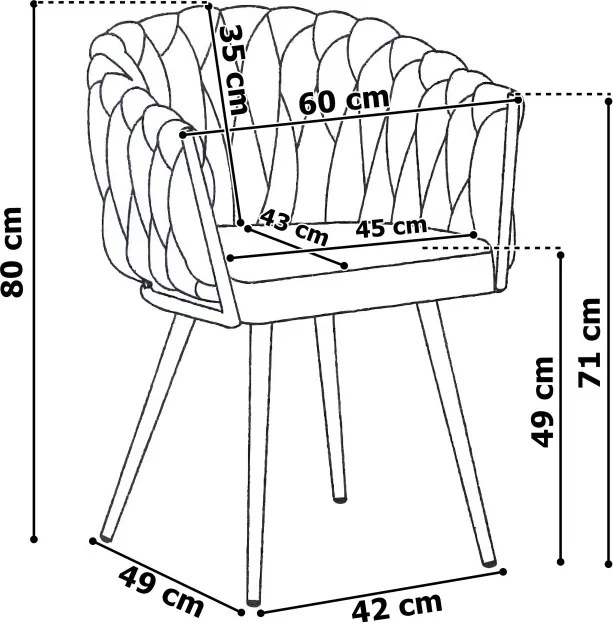 Jedálenská stolička COFTON VELVET tmavozelená