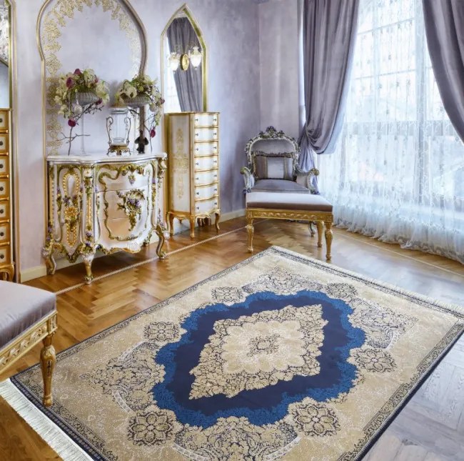 Koberec Exkluzívny Qum Silk 02 modrý