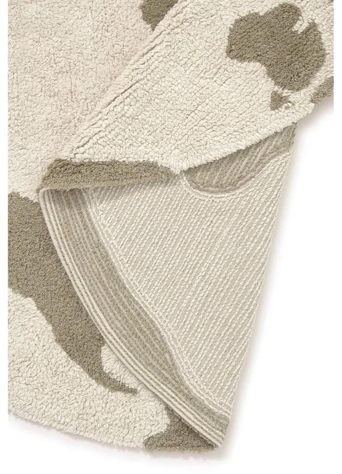 Zelený/krémový prateľný/ručne tkaný bavlnený detský koberec ø120 cm World Map – Lorena Canals