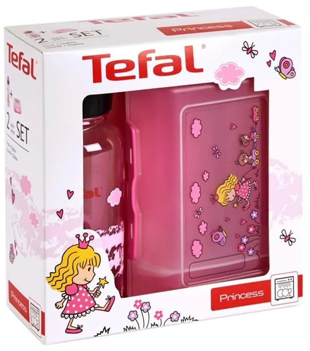 Detský set Tefal KIDS K3169114 dóza plast + fľaša tritan 0,4l ružová princezná