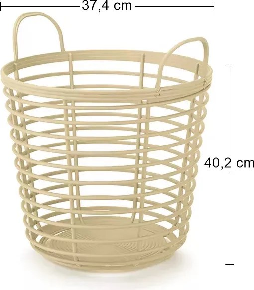 Plastový univerzálny kôš s úchytkami IKPIR380 38 cm - béžová