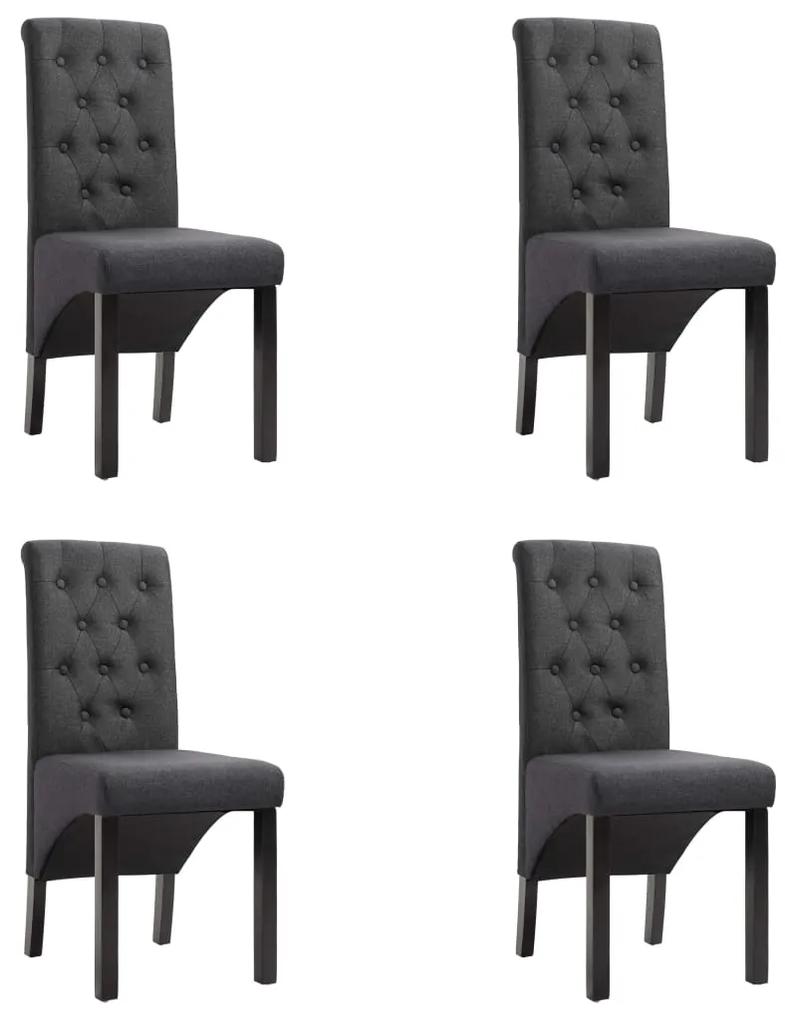 Jedálenské stoličky 4 ks tmavosivé látkové
