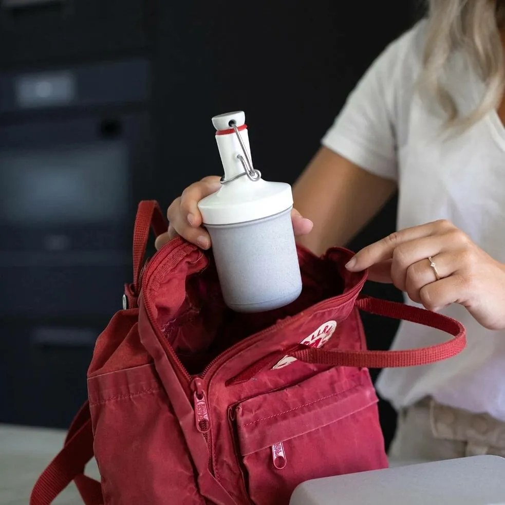 Koziol Fľaša na vodu PLOPP TO GO MINI, 200 ml, sivá