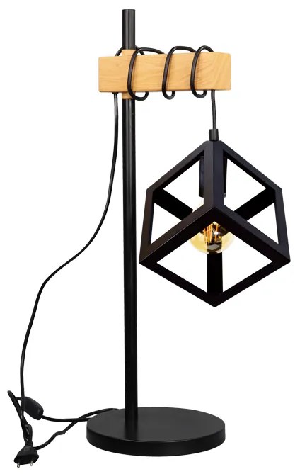 PLX Škandinávske stolné drevená lampa RIVERSIDE, 1xE27, 60W