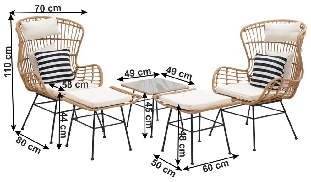 Tempo Kondela Záhradný ratanový set Vasal