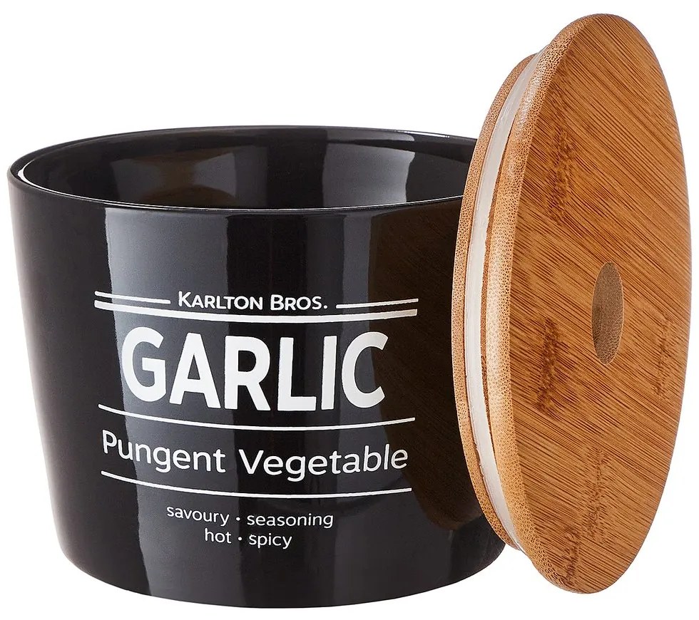 KARLTON BROS Dóza na cesnak 14 cm - čierna
