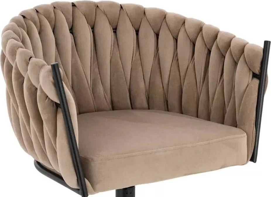 LuxuryForm DESIGN Stolička NORDEN VELUR na čiernom kríži - latte