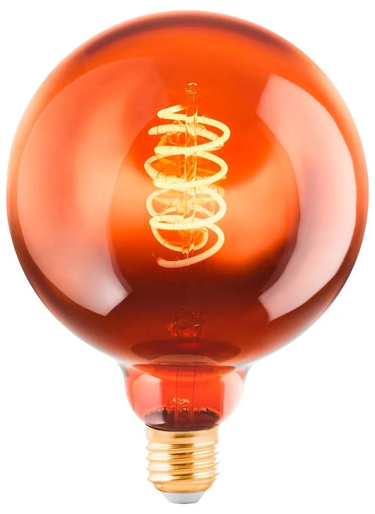 EGLO Stmievateľná filamentová LED žiarovka, E27, G125, 4W, 30lm, 2000K, teplá biela, medená