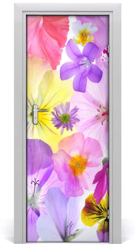 Fototapeta na dvere farebné kvety 75x205cm