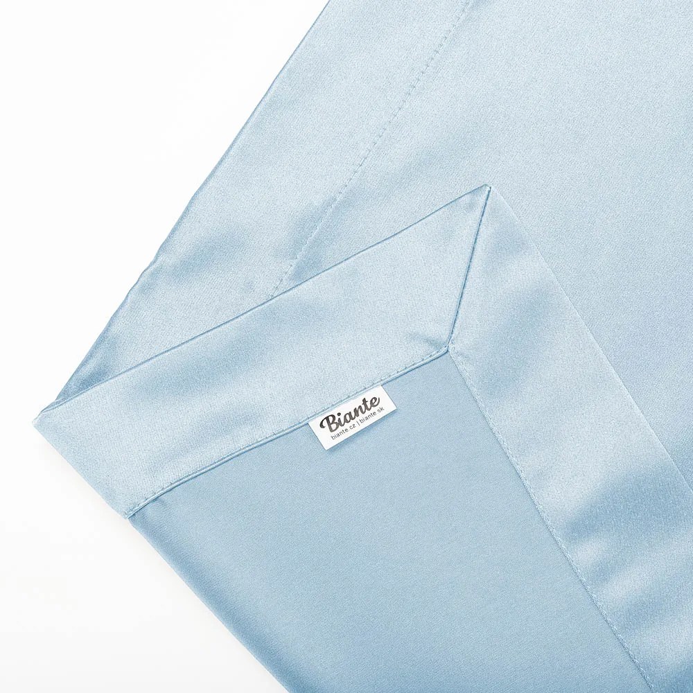 Biante Saténový prehoz/behúň na posteľ Satén LUX-062 Svetlo modrý Na mieru