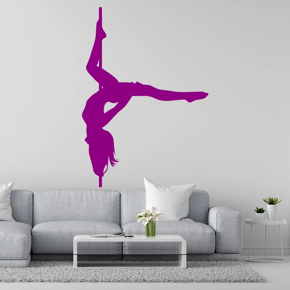 Veselá Stena Samolepka na stenu na stenu Pole dance Farba: černá