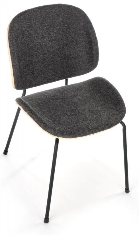 Jedálenská stolička RONTO — látka, prírodná / šedá