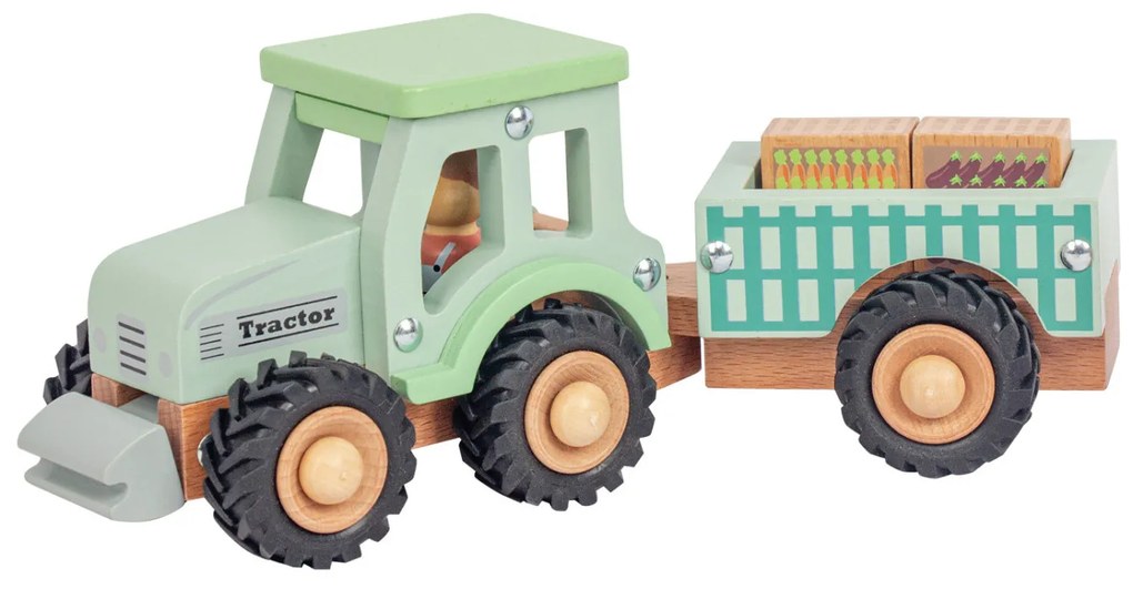 Traktor s valníkom a nákladom