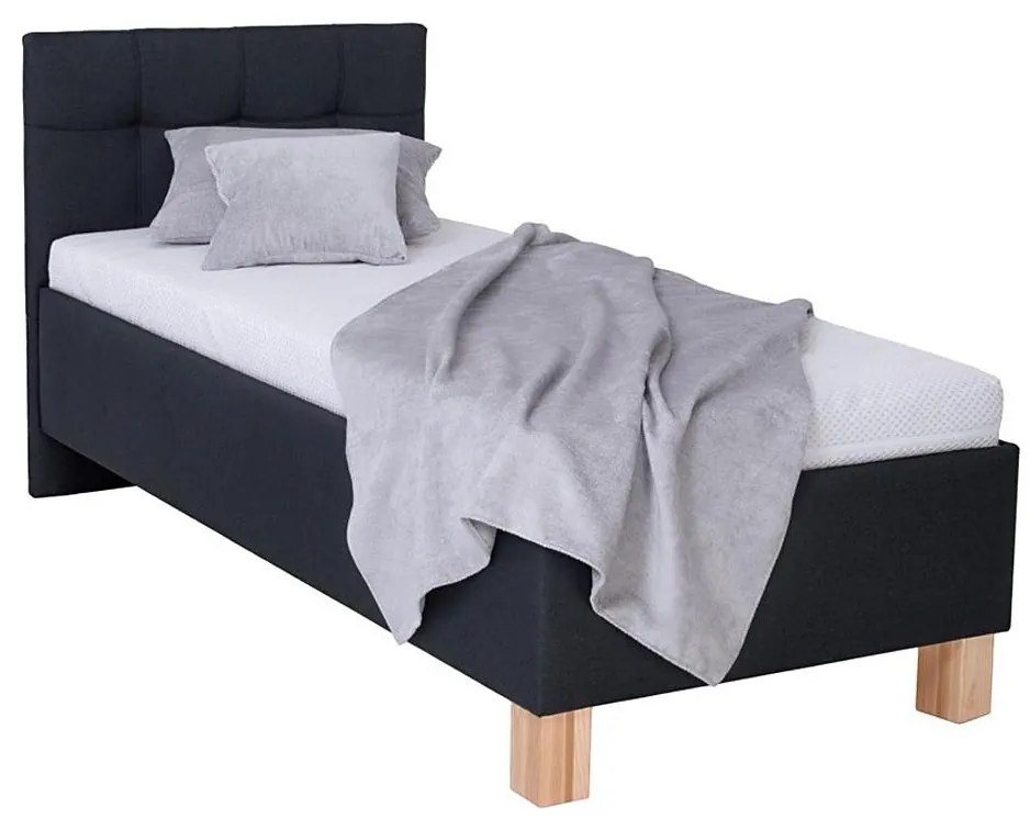 Čalúnená posteľ MARIA ONE s matracom a úložným priestorom 90x200 cm antracit