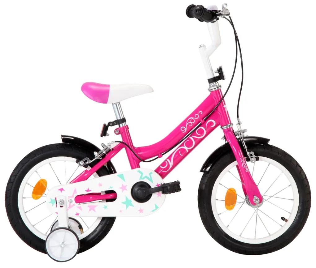 Detský bicykel 14 palcový čierny a ružový