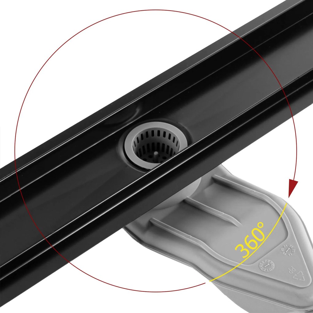 Rea NEOX Superflow, odtokový sprchový žľab 90 cm, čierna matná, REA-G7808