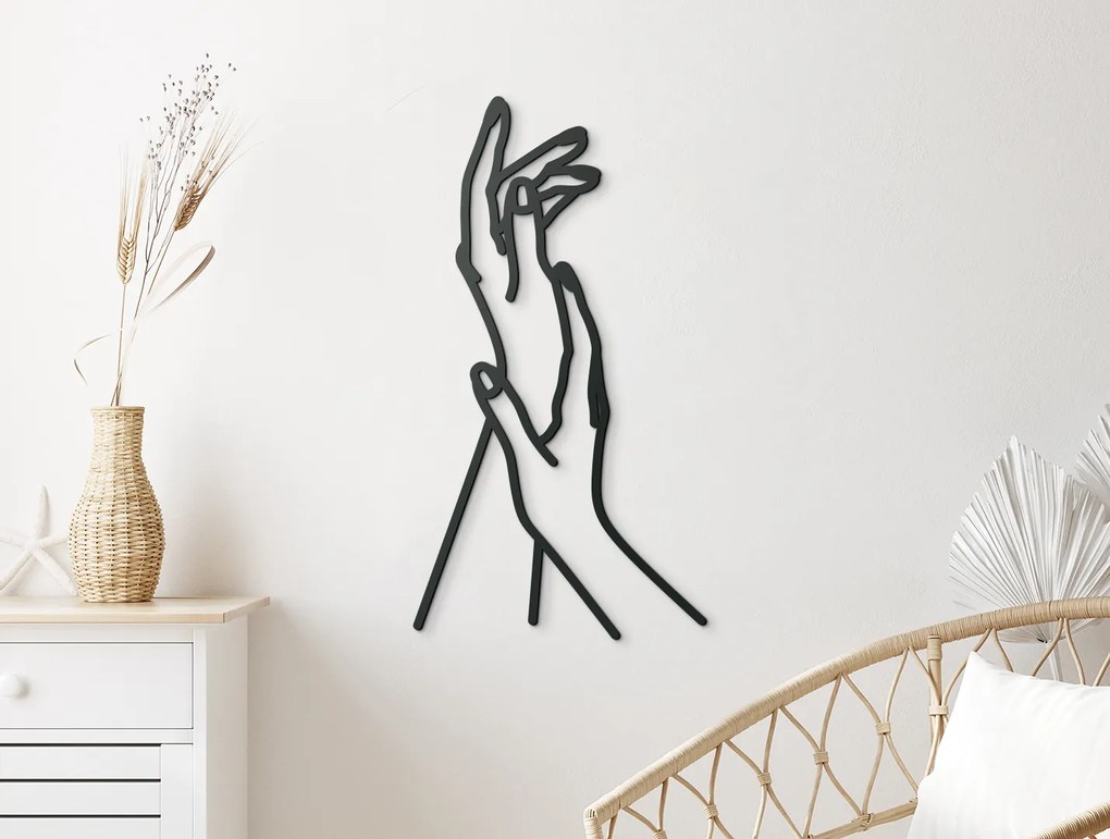 drevko Minimalistický obraz Dotyk Rozmer obrazu: 44,5 x 24 cm, Farba dekorácie: Čierna