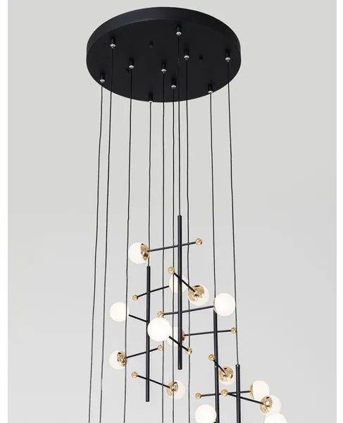 Trapez stropná lampa čierno-zlatá