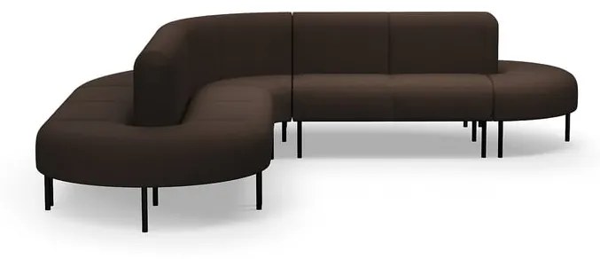 Pohovka VARIETY, 360° sedenie do L, látka Blues CSII, tmavohnedá