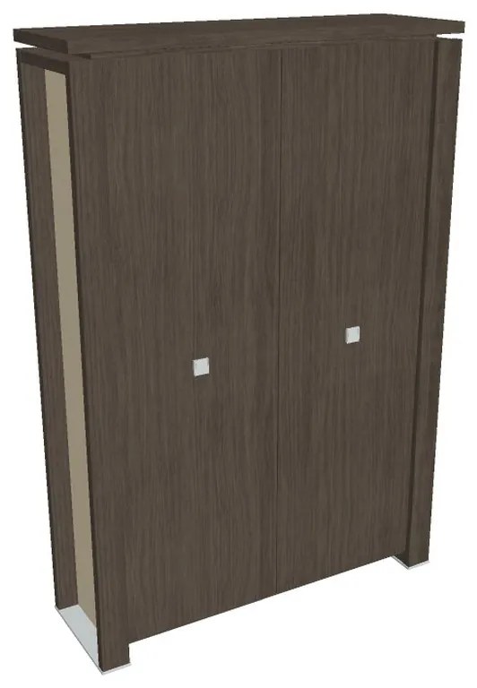 Vysoká skriňa Verno+ S 140 x 46 x 210 cm, dub antracit / vanilka