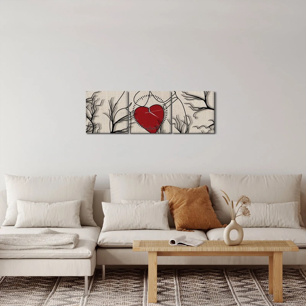Obraz - Zamilovaný pár (s hodinami) (90x30 cm)