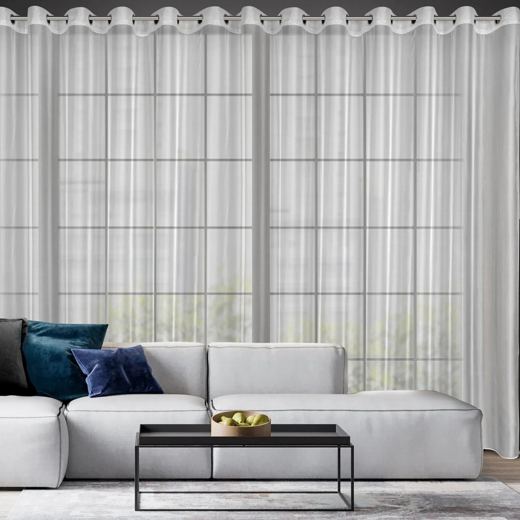 ZÁCLONA NA KRÚŽKOCH ANABEL 300X260 CM BIELA