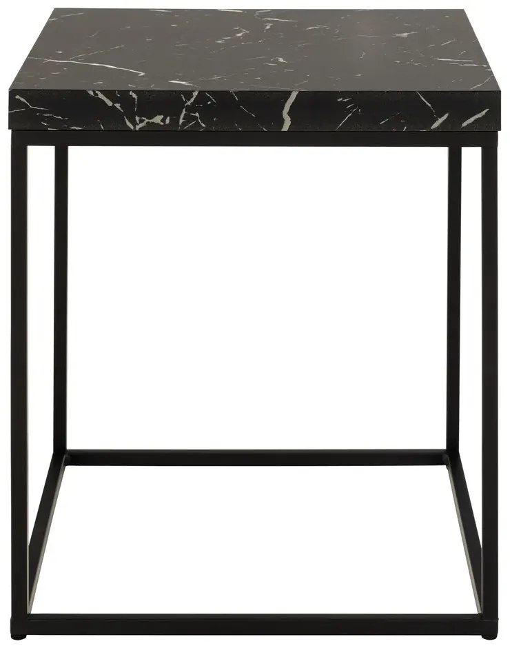 Odkladací stolík Barossa 40 cm mramor/čierny