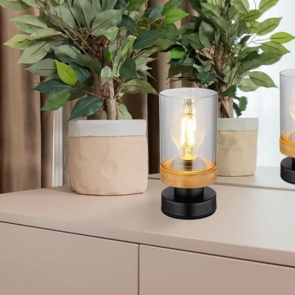 Globo 15557T - Stolná lampa FINCA 1xE27/40W/230V kov/drevo