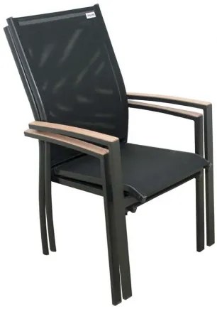 Doppler EXPERT WOOD antracit - záhradná hliníková sedacia súprava 4+1