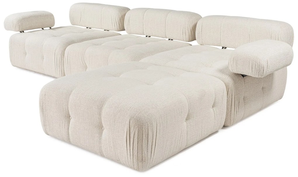 Doblo 3 Seat with Pouffe ( L1-O1-1R-Pouffe) - Krém