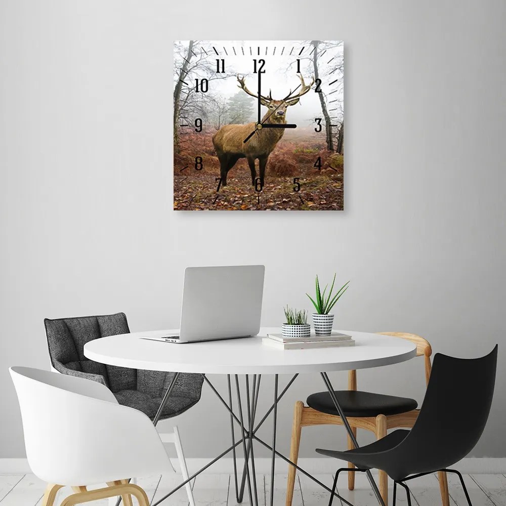Gario Hodiny na stenu Jeleň Rozmery: 80 x 80 cm